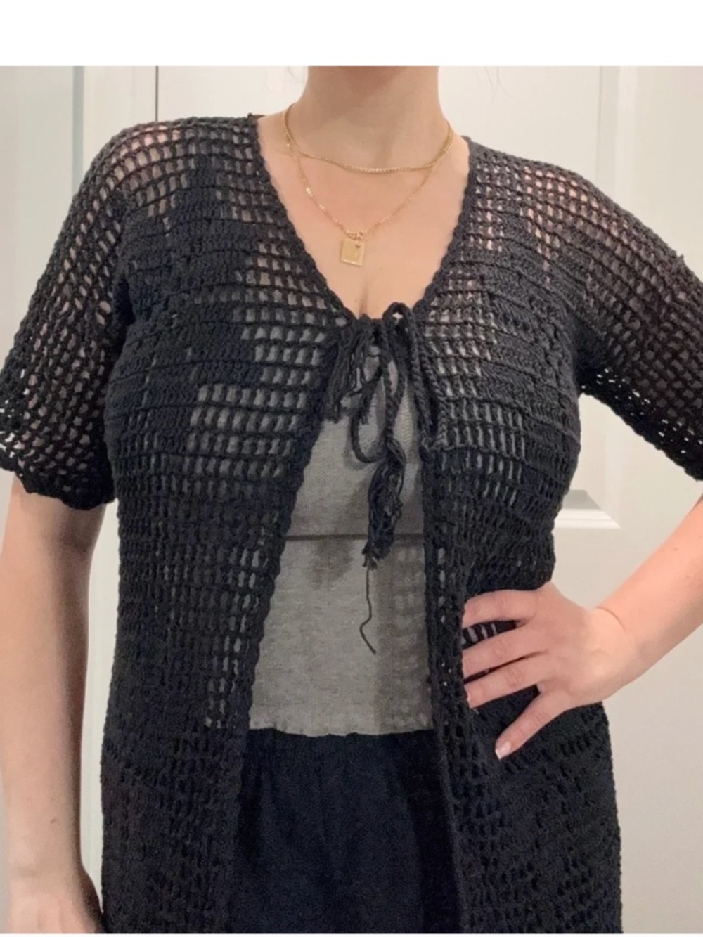 Made in Italy Black Crochet Beach Cover Up * accepting offers